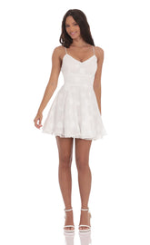 Fit and Flare Dress in Floral White